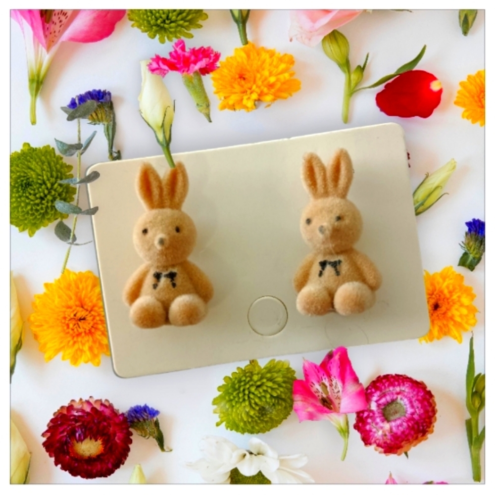 4/$15 Adorable bunny earrings with bow tie #cottagecore #fairycore